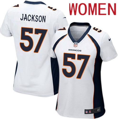 Women Denver Broncos #57 Tom Jackson Nike White Game Player NFL Jersey->women nfl jersey->Women Jersey